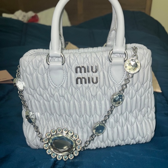 Miu Miu Crystal nappa leather handbag - Picture 2 of 10